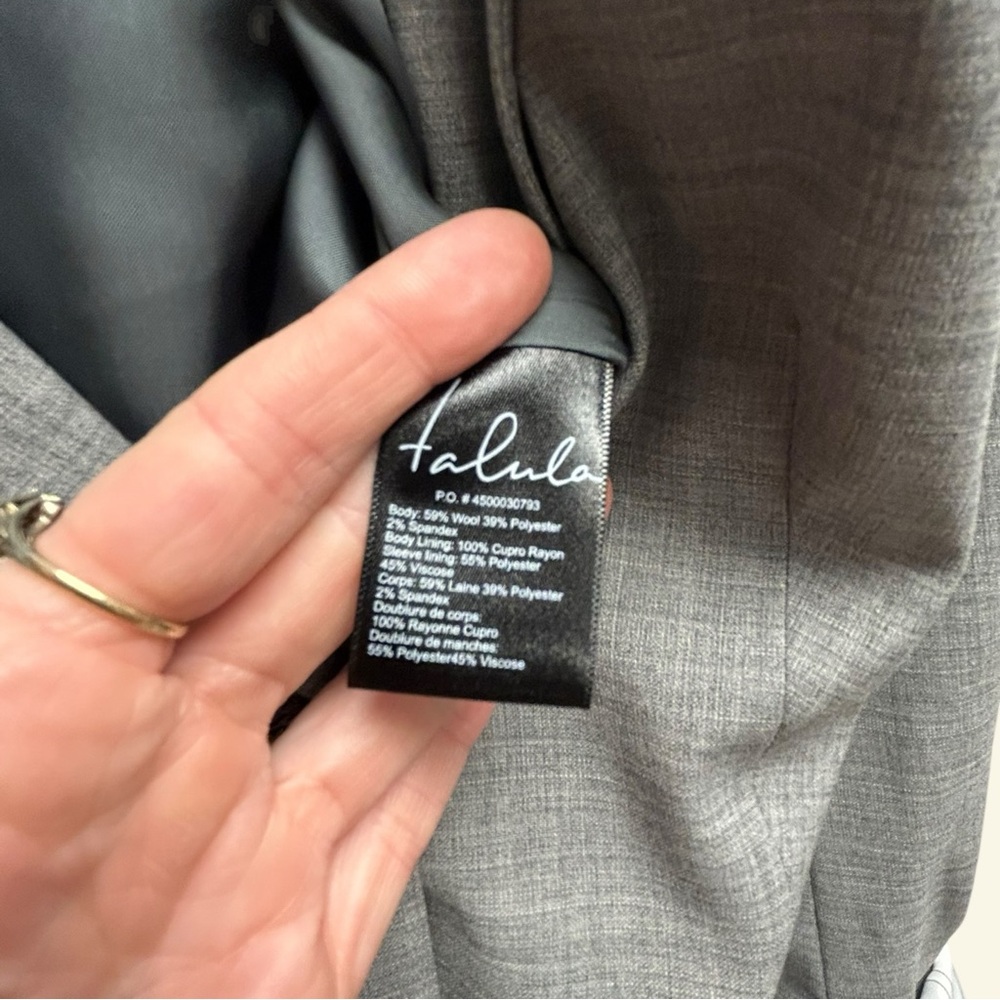 Talula Gray Blazer with Striped Cuffs - Picture 3 of 3